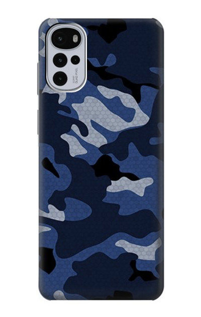 S2959 Navy Blue Camo Camouflage Case Cover Custodia per Motorola Moto G22