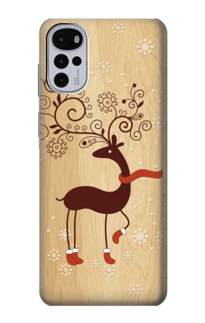 S3081 Wooden Raindeer Graphic Printed Case Cover Custodia per Motorola Moto G22