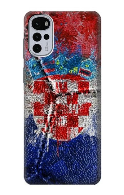 S3313 Croatia Flag Vintage Football Graphic Case Cover Custodia per Motorola Moto G22