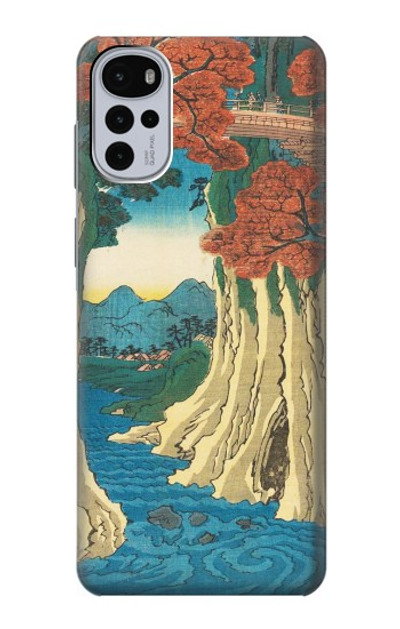S3348 Utagawa Hiroshige The Monkey Bridge Case Cover Custodia per Motorola Moto G22