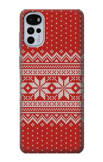 S3384 Winter Seamless Knitting Pattern Case Cover Custodia per Motorola Moto G22