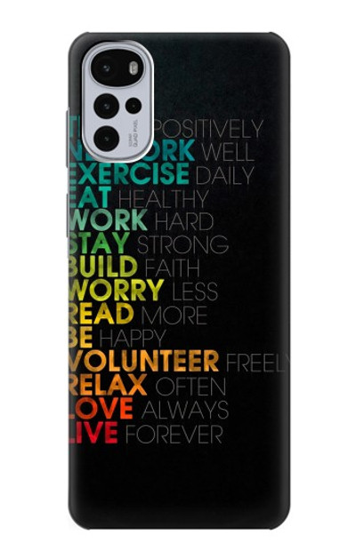 S3523 Think Positive Words Quotes Case Cover Custodia per Motorola Moto G22