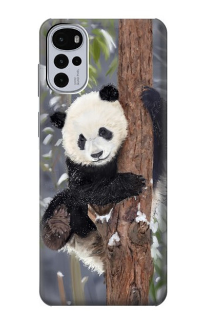 S3793 Cute Baby Panda Snow Painting Case Cover Custodia per Motorola Moto G22