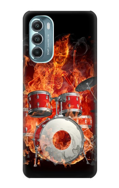 S1431 Skull Drum Fire Rock Case Cover Custodia per Motorola Moto G Stylus 5G (2022)