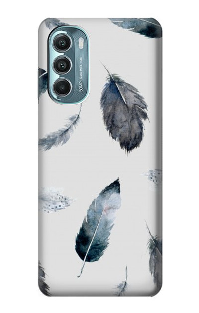 S3085 Feather Paint Pattern Case Cover Custodia per Motorola Moto G Stylus 5G (2022)