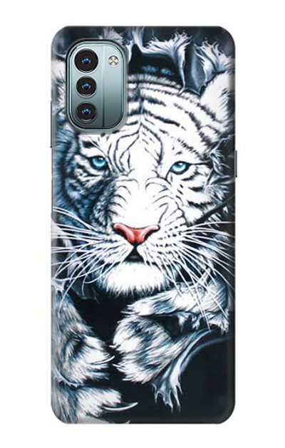 S0265 White Tiger Case Cover Custodia per Nokia G11, G21