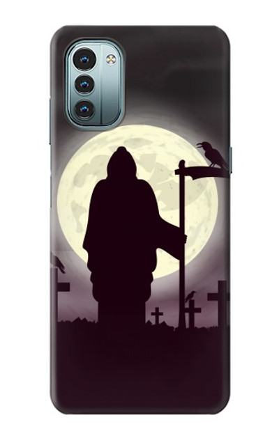 S3262 Grim Reaper Night Moon Cemetery Case Cover Custodia per Nokia G11, G21