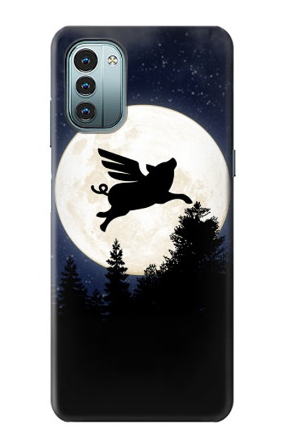 S3289 Flying Pig Full Moon Night Case Cover Custodia per Nokia G11, G21