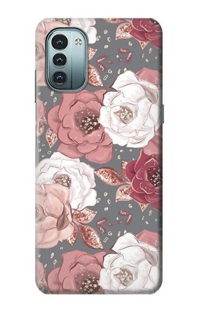 S3716 Rose Floral Pattern Case Cover Custodia per Nokia G11, G21