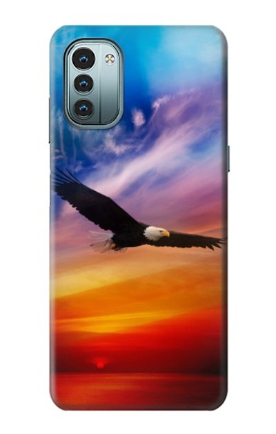 S3841 Bald Eagle Flying Colorful Sky Case Cover Custodia per Nokia G11, G21