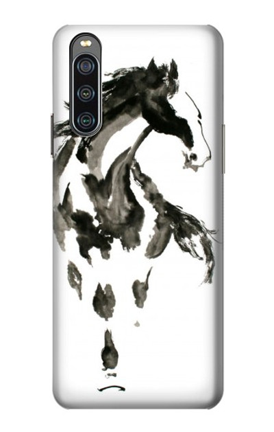 S1031 Horse Paintbrush Case Cover Custodia per Sony Xperia 10 IV S1031 Horse Paintbrush Case Cover Custodia per Sony Xperia 10 IV