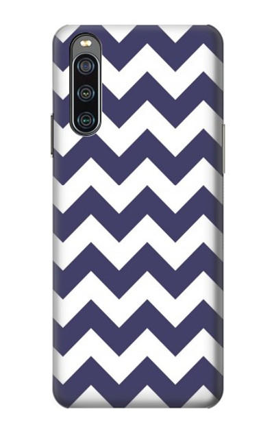 S2345 Navy Blue Shavron Zig Zag Pattern Case Cover Custodia per Sony Xperia 10 IV S2345 Navy Blue Shavron Zig Zag Pattern Case Cover Custodia per Sony Xperia 10 IV
