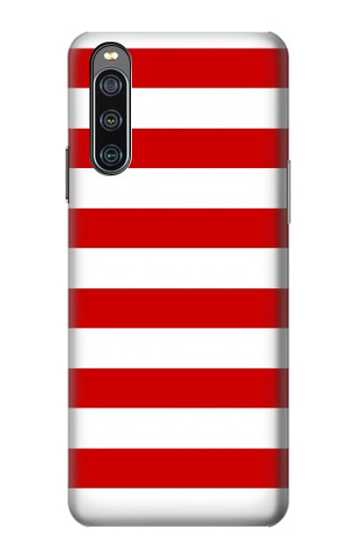 S2364 Red and White Striped Case Cover Custodia per Sony Xperia 10 IV S2364 Red and White Striped Case Cover Custodia per Sony Xperia 10 IV