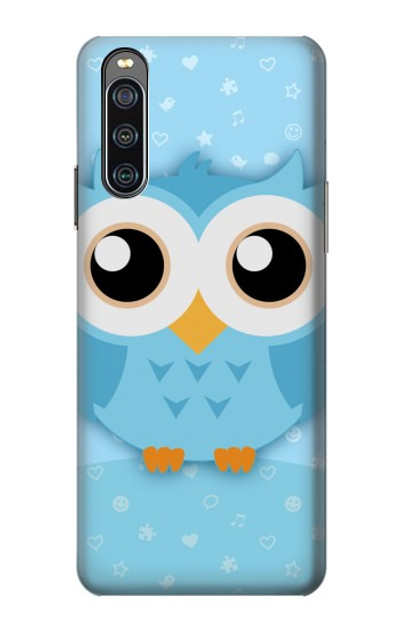 S3029 Cute Blue Owl Case Cover Custodia per Sony Xperia 10 IV