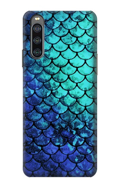 S3047 Green Mermaid Fish Scale Case Cover Custodia per Sony Xperia 10 IV