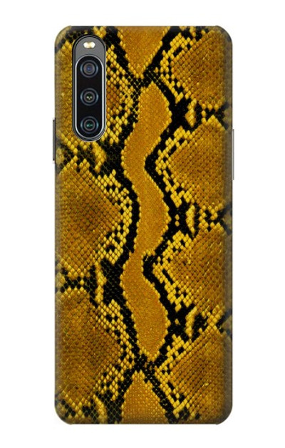 S3365 Yellow Python Skin Graphic Print Case Cover Custodia per Sony Xperia 10 IV