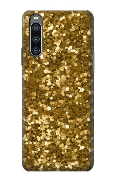 S3388 Gold Glitter Graphic Print Case Cover Custodia per Sony Xperia 10 IV