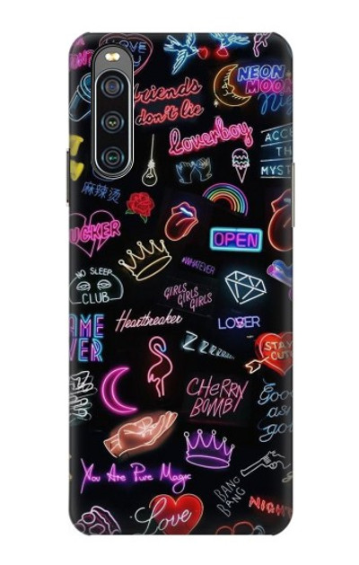 S3433 Vintage Neon Graphic Case Cover Custodia per Sony Xperia 10 IV