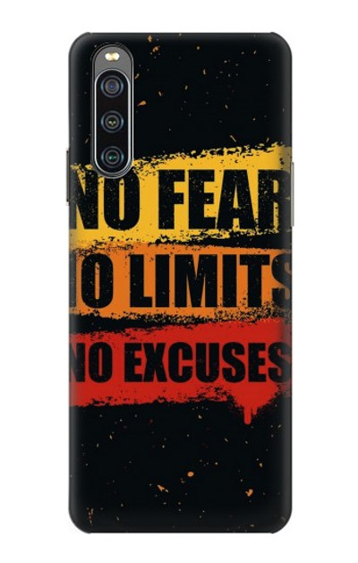 S3492 No Fear Limits Excuses Case Cover Custodia per Sony Xperia 10 IV