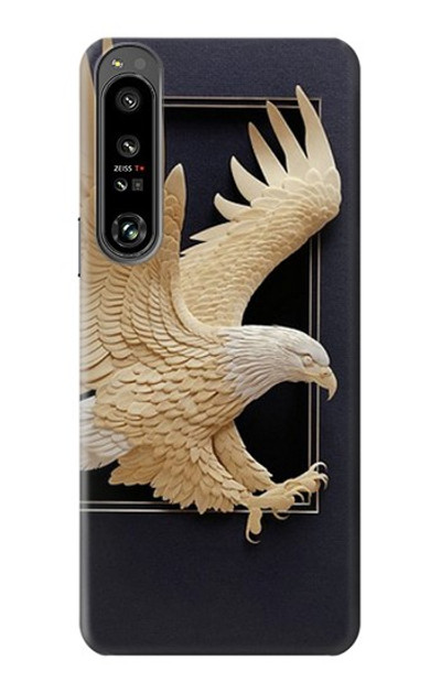 S1383 Paper Sculpture Eagle Case Cover Custodia per Sony Xperia 1 IV S1383 Paper Sculpture Eagle Case Cover Custodia per Sony Xperia 1 IV
