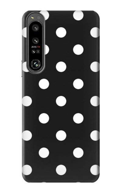 S2299 Black Polka Dots Case Cover Custodia per Sony Xperia 1 IV S2299 Black Polka Dots Case Cover Custodia per Sony Xperia 1 IV