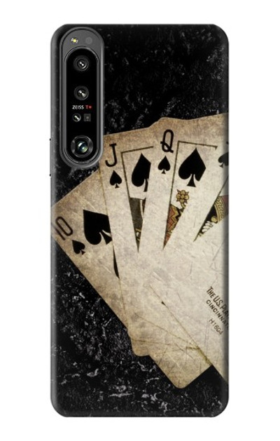 S3231 Vintage Royal Straight Flush Cards Case Cover Custodia per Sony Xperia 1 IV