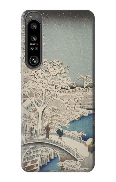 S3350 Utagawa Hiroshige Drum Bridge Yuhi Hill in Meguro Case Cover Custodia per Sony Xperia 1 IV S3350 Utagawa Hiroshige Drum Bridge Yuhi Hill in Meguro Case Cover Custodia per Sony Xperia 1 IV