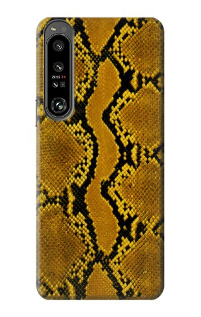 S3365 Yellow Python Skin Graphic Print Case Cover Custodia per Sony Xperia 1 IV