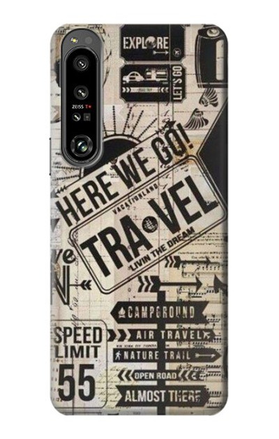S3441 Vintage Travel Case Cover Custodia per Sony Xperia 1 IV S3441 Vintage Travel Case Cover Custodia per Sony Xperia 1 IV