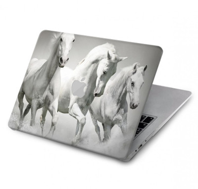 S0933 White Horses Case Cover Custodia per MacBook Air 13″ (2022,2024) - A2681, A3113
