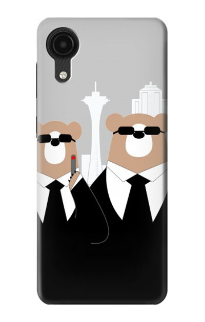 S3557 Bear in Black Suit Case Cover Custodia per Samsung Galaxy A03 Core