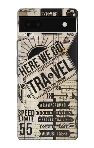 S3441 Vintage Travel Case Cover Custodia per Google Pixel 6a