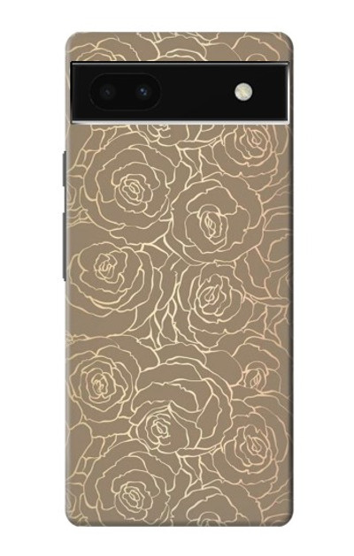S3466 Gold Rose Pattern Case Cover Custodia per Google Pixel 6a