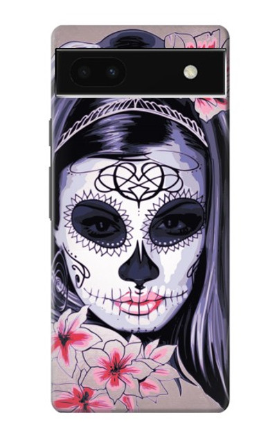 S3821 Sugar Skull Steam Punk Girl Gothic Case Cover Custodia per Google Pixel 6a