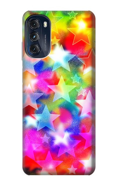 S3292 Colourful Disco Star Case Cover Custodia per Motorola Moto G (2022)