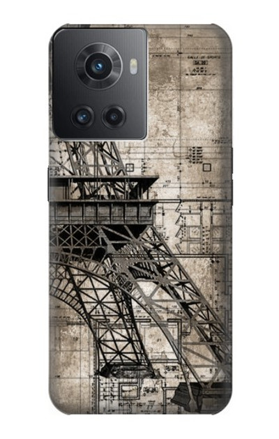 S3416 Eiffel Tower Blueprint Case Cover Custodia per OnePlus Ace
