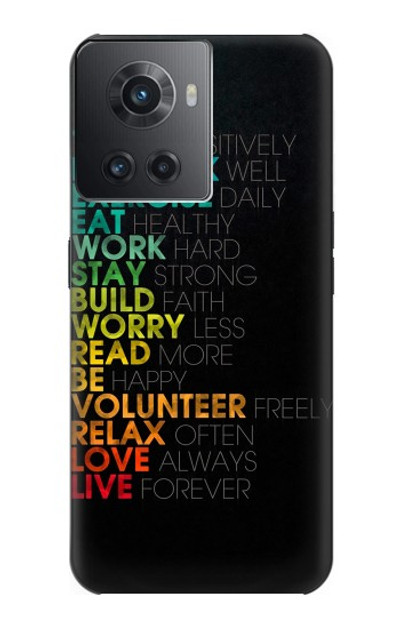 S3523 Think Positive Words Quotes Case Cover Custodia per OnePlus 10R