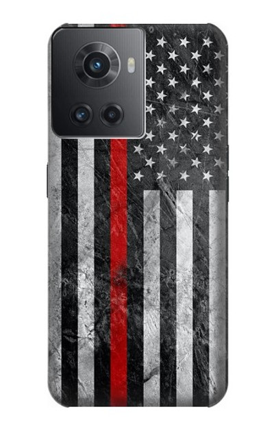S3687 Firefighter Thin Red Line American Flag Case Cover Custodia per OnePlus 10R