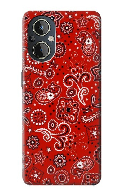 S3354 Red Classic Bandana Case Cover Custodia per OnePlus Nord N20 5G