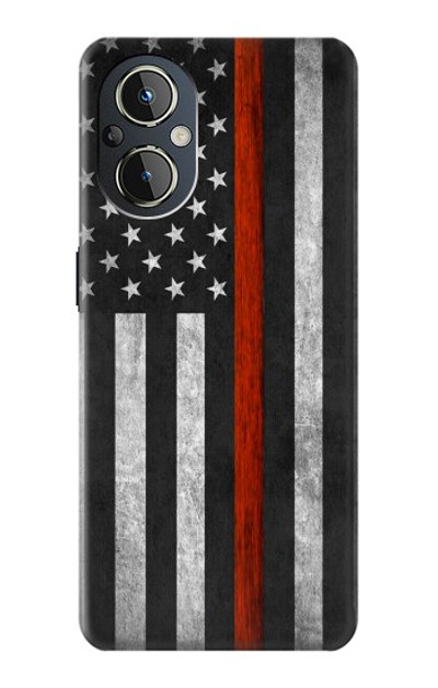 S3472 Firefighter Thin Red Line Flag Case Cover Custodia per OnePlus Nord N20 5G