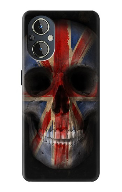 S3848 United Kingdom Flag Skull Case Cover Custodia per OnePlus Nord N20 5G