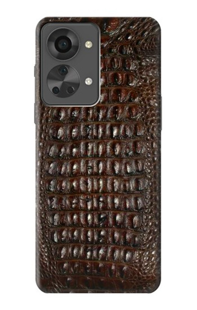 S2850 Brown Skin Alligator Graphic Printed Case Cover Custodia per OnePlus Nord 2T