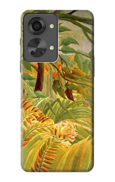 S3344 Henri Rousseau Tiger in a Tropical Storm Case Cover Custodia per OnePlus Nord 2T