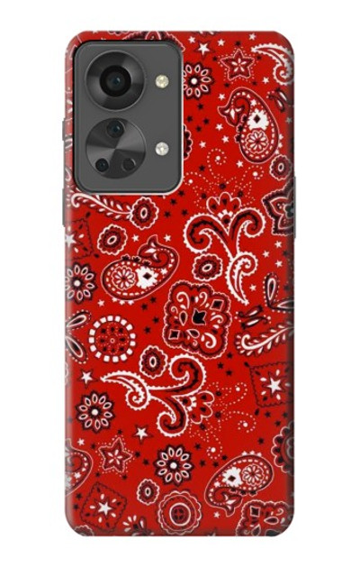 S3354 Red Classic Bandana Case Cover Custodia per OnePlus Nord 2T