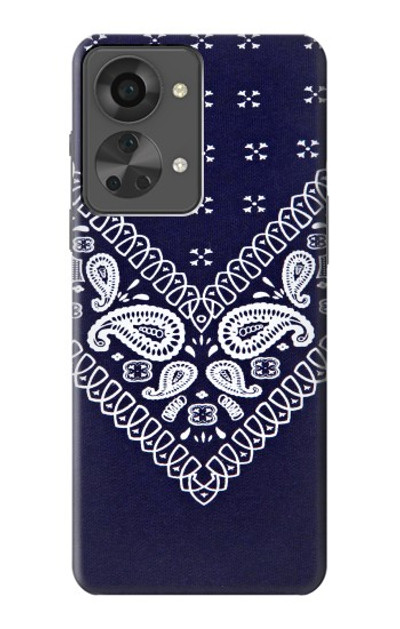 S3357 Navy Blue Bandana Pattern Case Cover Custodia per OnePlus Nord 2T