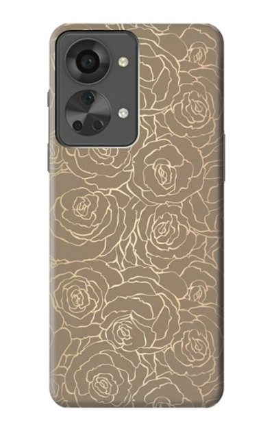 S3466 Gold Rose Pattern Case Cover Custodia per OnePlus Nord 2T