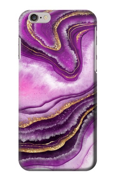 S3896 Purple Marble Gold Streaks Case Cover Custodia per iPhone 6 Plus, iPhone 6s Plus