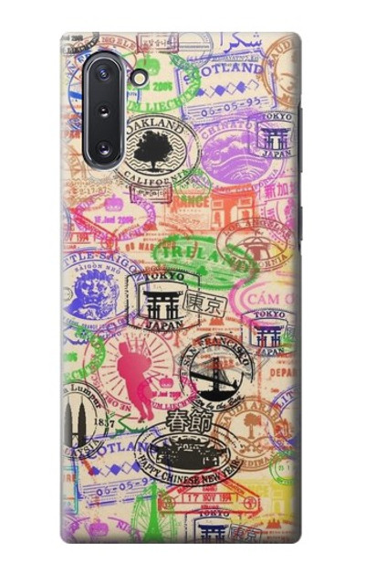 S3904 Travel Stamps Case Cover Custodia per Samsung Galaxy Note 10