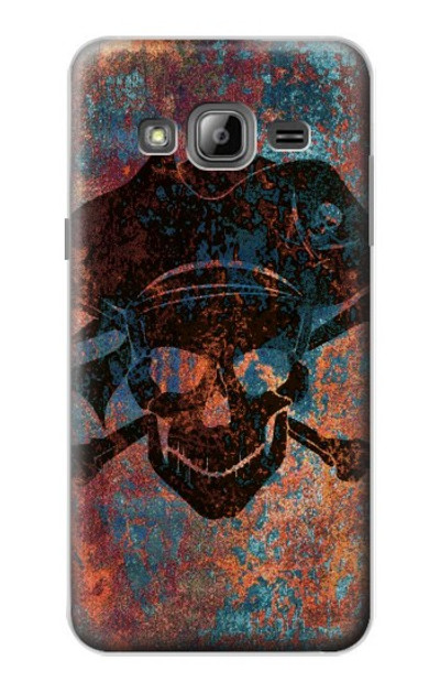 S3895 Pirate Skull Metal Case Cover Custodia per Samsung Galaxy J3 (2016)
