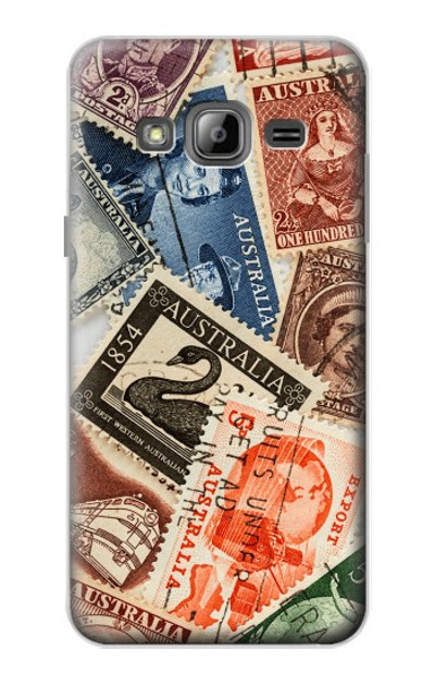S3900 Stamps Case Cover Custodia per Samsung Galaxy J3 (2016)